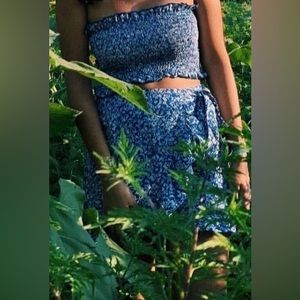 Blue floral set (skirt and top)
